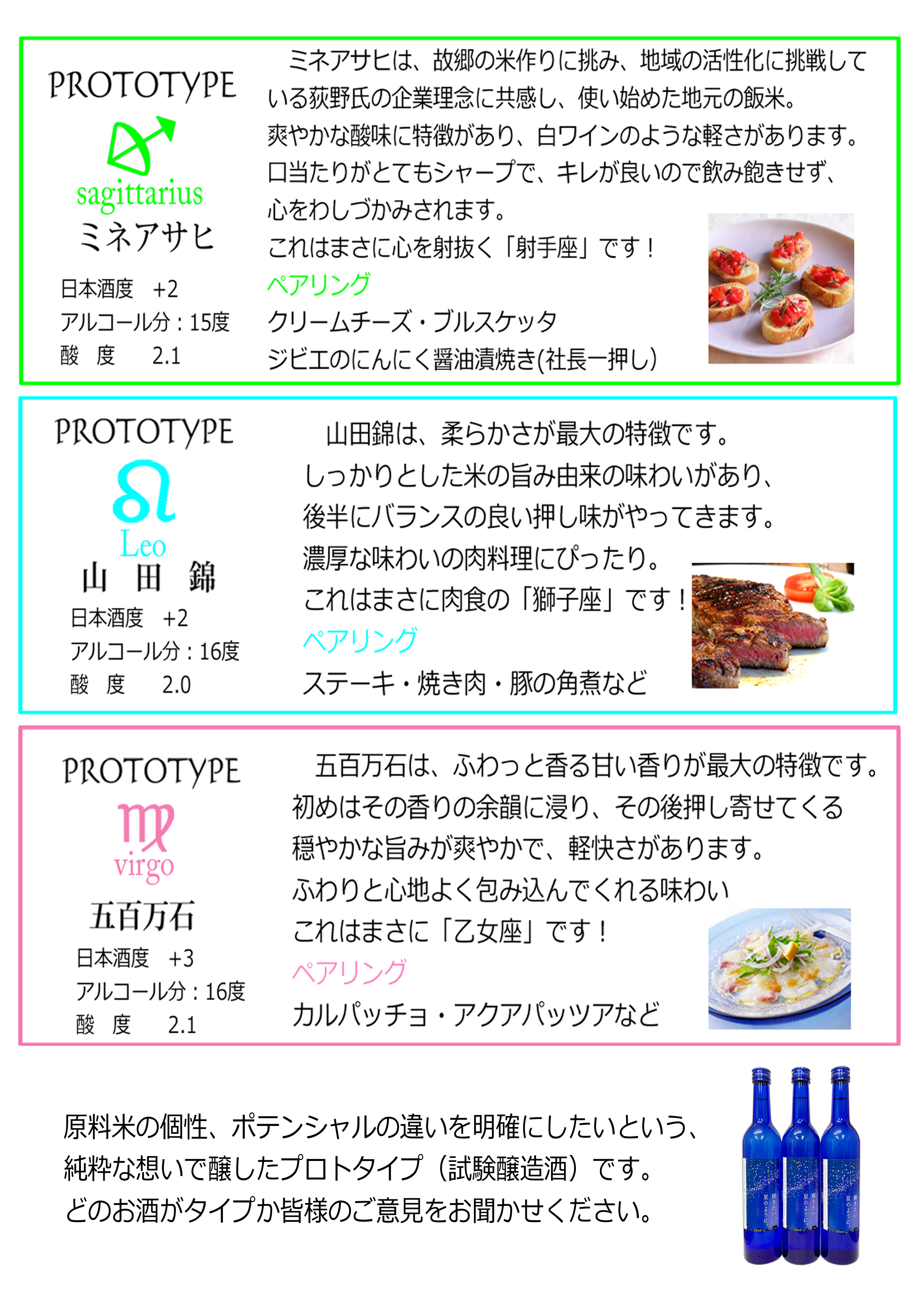 限定酒「輝きたい星のように。」それぞれの味わいについて｜創業 天保元年 柴田酒造場